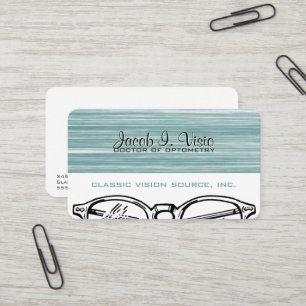 Tarjeta De Visita Optometría Vision de las gafas de las gafas
