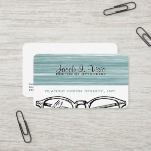Tarjeta De Visita Optometría Vision de las gafas de las gafas