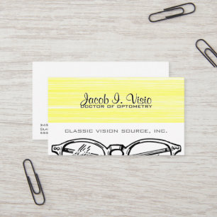 Tarjeta De Visita Optometría Vision de las gafas de las gafas