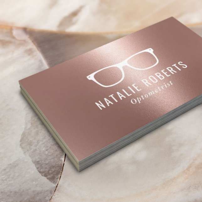 Tarjeta De Visita Optometrist Eye Glasses Elegant Rosa Gold (Subido por el creador)