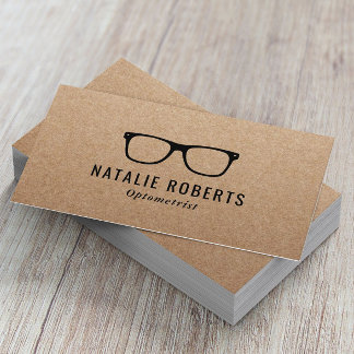 Tarjeta De Visita Optometrist Eye Médica Glasses Rústica Kraft