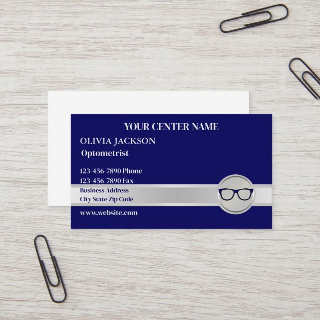 Tarjeta De Visita Optometrist Modern Eyewear Doctor Vision Care  (Anverso/Reverso In Situ)