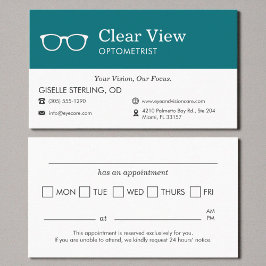 Tarjeta De Visita Optometrist Office Appointment Reminder