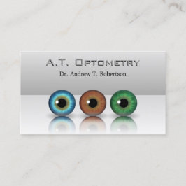 Tarjeta De Visita Optometrist Profesional Gris Optometrist Eyeballs 