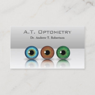 Tarjeta De Visita Optometrist Profesional Gris Optometrist Eyeballs