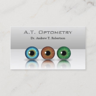 Tarjeta De Visita Optometrist Profesional Gris Optometrist Eyeballs 