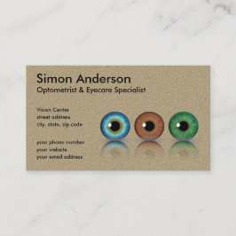 Tarjeta De Visita Optometrist Profesional Kraft Optometrist Eyeballs