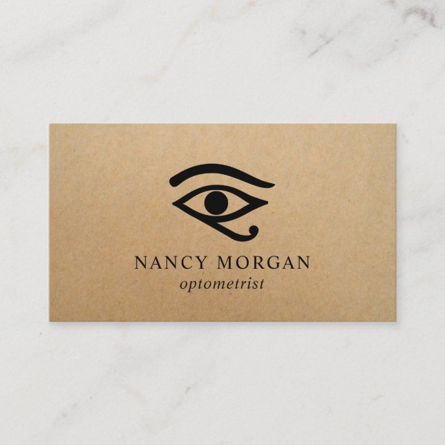 Tarjeta De Visita Optometrist Rustic Kraft Business Card (Anverso)