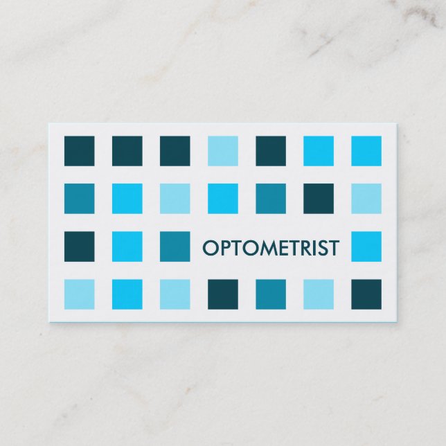 Tarjeta De Visita OPTOMETRISTA (cuadrados de la MOD) (Anverso)