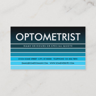 Tarjeta De Visita OPTOMETRISTA de muestra azul