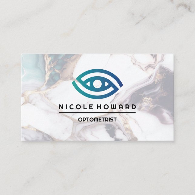 Tarjeta De Visita Optometrista | Logo ocular estilizado (Anverso)