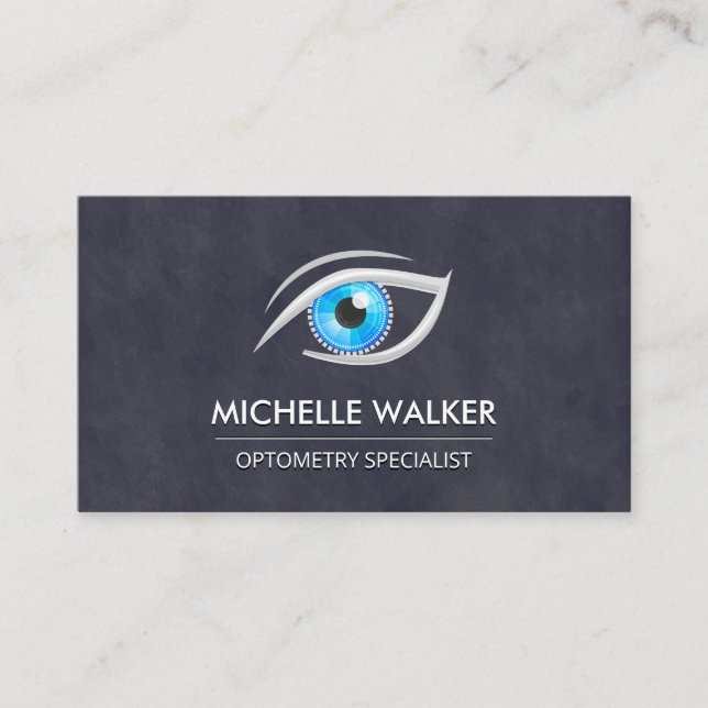 Tarjeta De Visita Optometrista | Logotipo de objetivo (Anverso)