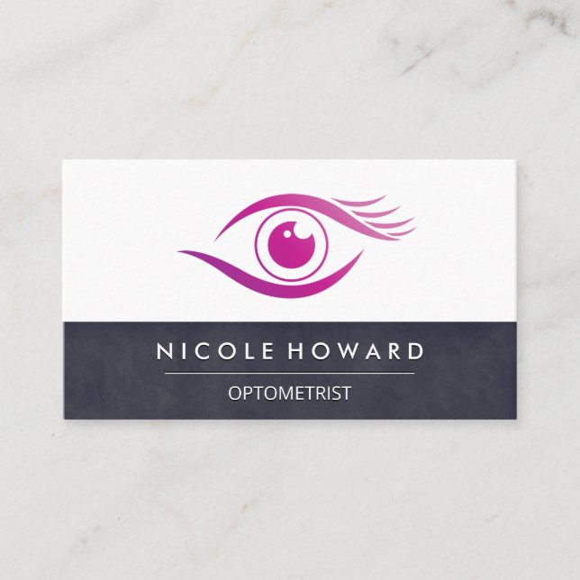 Tarjeta De Visita Optometrista | Logotipo ocular (Anverso)