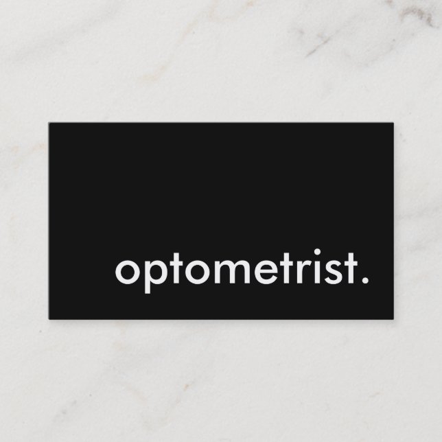 Tarjeta De Visita optometrista. (personalizable de color) (Anverso)
