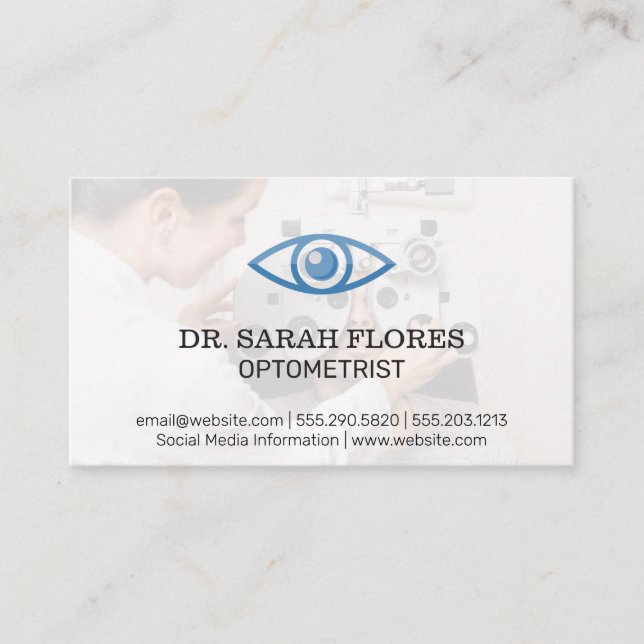 Tarjeta De Visita Optometrista | Phoropter | Icono ocular (Anverso)