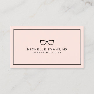 Tarjeta De Visita Optometrista profesional rosa de Rubor