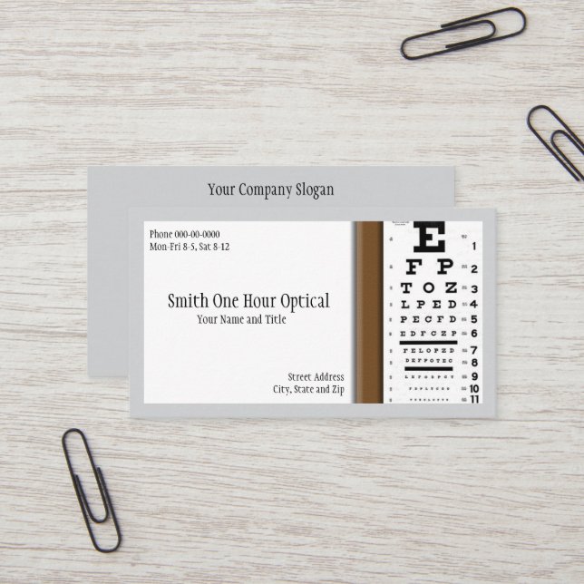Tarjeta de visita Optometrists (Anverso/Reverso In Situ)