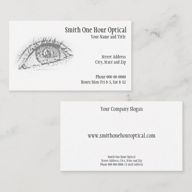 Tarjeta de visita Optometrists (Anverso / Reverso)