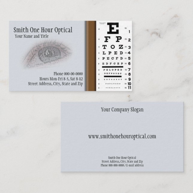 Tarjeta de visita Optometrists (Anverso / Reverso)