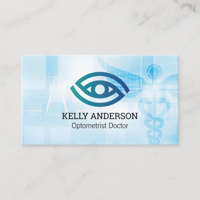 Tarjeta De Visita Optometry Stylized Eye Logo | Medical Doctor (Anverso)