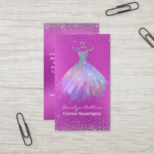 Tarjeta de visita opulenta rosada de la costurera