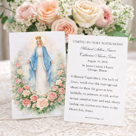 Tarjeta De Visita Oración Católica de Boda Nuestra Señora de la Grac