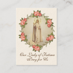 Tarjeta De Visita Oración católica de la Virgen Religiosa María Fáti