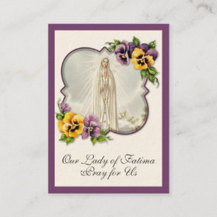 Tarjeta De Visita Oración católica de la Virgen Religiosa María Fati