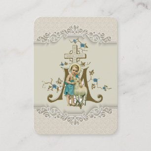 Tarjeta De Visita Oración católica Jesús Cordero cruza la religión