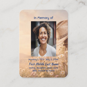 Tarjeta De Visita Oración conmemorativa de la flor azul Recuerdo de