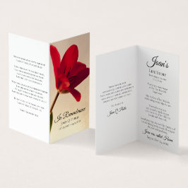 Tarjeta De Visita Oración conmemorativa del funeral de la primavera