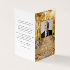 Tarjeta De Visita Oración conmemorativa fúnebre del puente de otoño