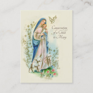 Tarjeta De Visita Oración de consagración católica de niño a María