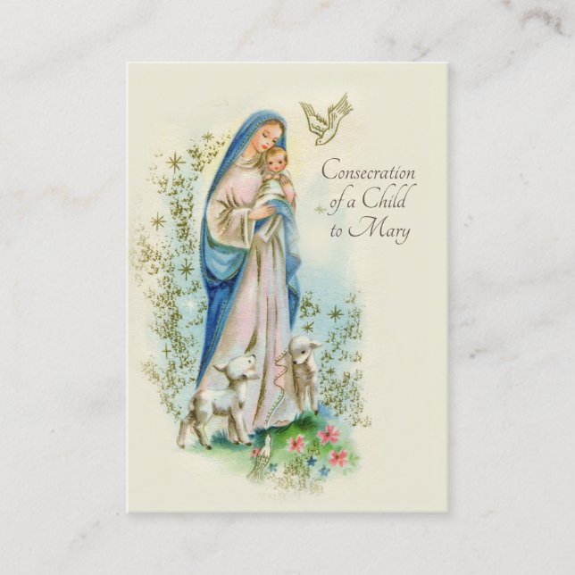 Tarjeta De Visita Oración de consagración católica de niño a María (Anverso)