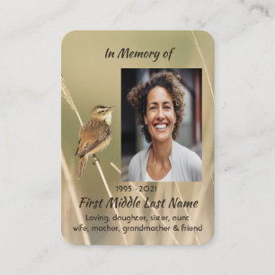 Tarjeta De Visita Oración de foto conmemorativa Jardín de la Natural