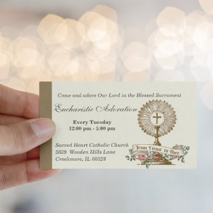 Tarjeta De Visita Oración de Jesús de Adoración Eucarística Católica