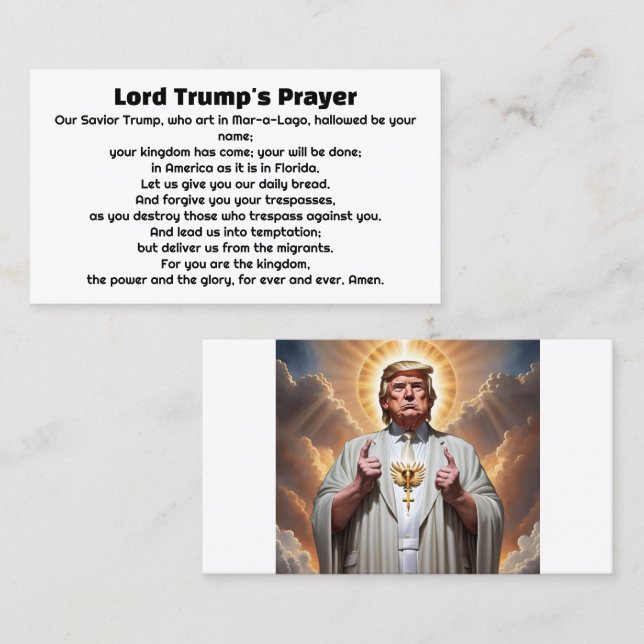Tarjeta De Visita Oración de Lord Trump por MAGA (Anverso / Reverso)