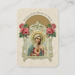 Tarjeta De Visita Oración de Rosas de la Virgen Religiosa María Vint