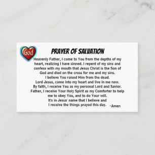 Tarjeta De Visita ORACIÓN DE SALVACIÓN agregar iglesia o ministerio 