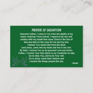 Tarjeta De Visita ORACIÓN DE SALVACIÓN agregar iglesia o ministerio
