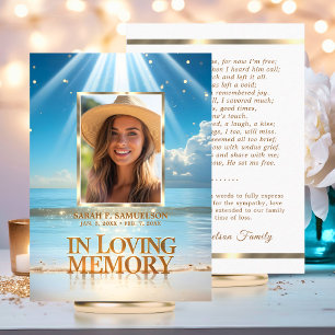 Tarjeta De Visita Oración de servicios de misa funeraria Gracias Pla