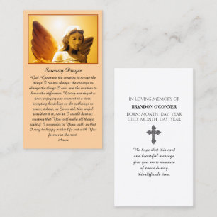 Tarjeta De Visita Oración de simpatía angelical dorada anaranjada co