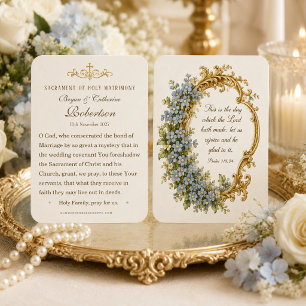 Tarjeta De Visita Oración del Sacramento del Santo Matrimonio, Salmo