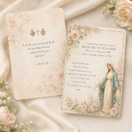 Tarjeta De Visita Oración fúnebre católica tradicional marianista Me