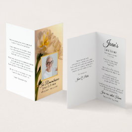 Tarjeta De Visita Oración funeral de las Flores Dobles Blancas de Da