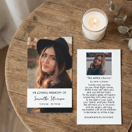 Tarjeta De Visita Oración funeraria personalizada con foto