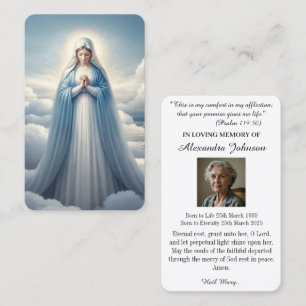 Tarjeta De Visita Oración religiosa católica Virgen María