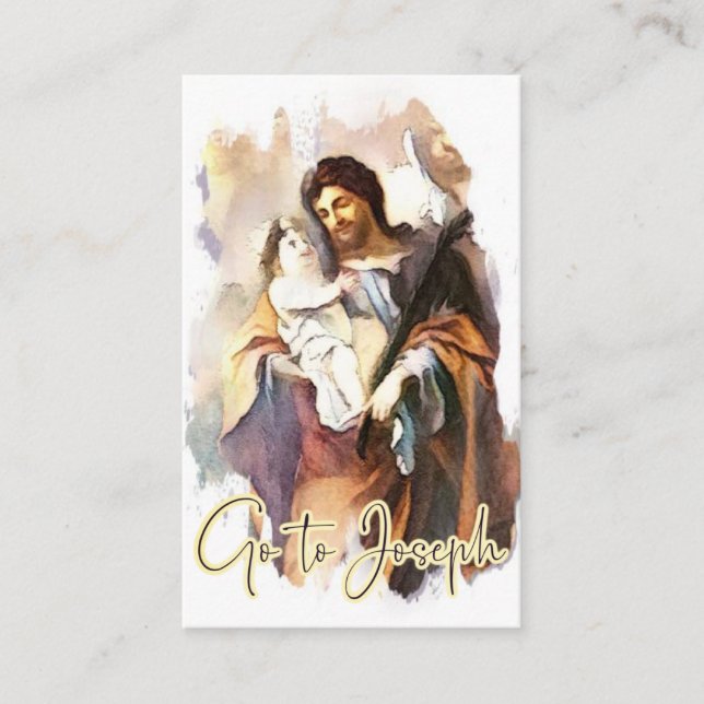 Tarjeta De Visita Oración religiosa San José Jesús Memorare (Anverso)