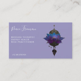 TARJETA DE VISITA ORÁCULO VIOLETA | EMBLEMA MÍSTICO DEL LOTUS