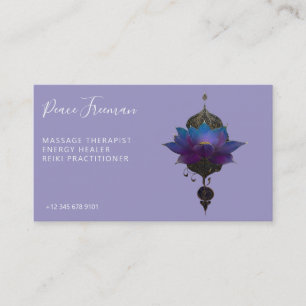 TARJETA DE VISITA ORÁCULO VIOLETA   EMBLEMA MÍSTICO DEL LOTUS